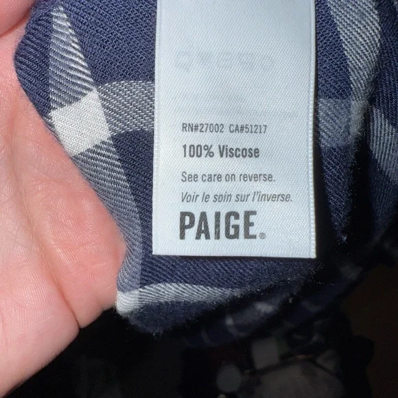 PAIGE Women’s Margeta Plaid Button Down Flannel Size Large - Picture 8 of 15
